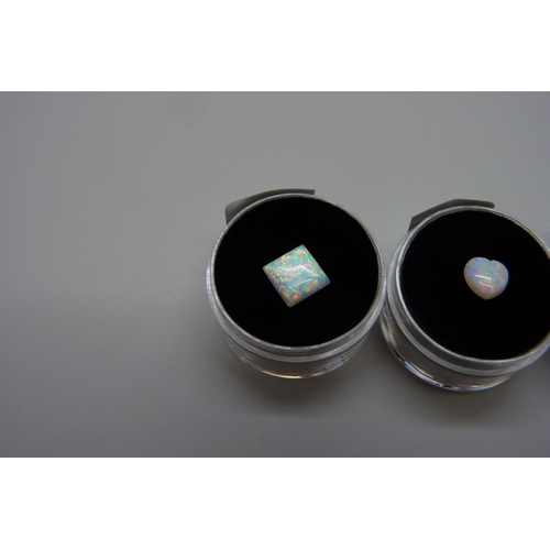 7143 - An opal heart and two opalite square stones