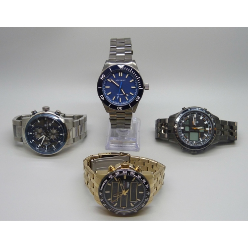 7171 - Four Accurist wristwatches including two Sky Master