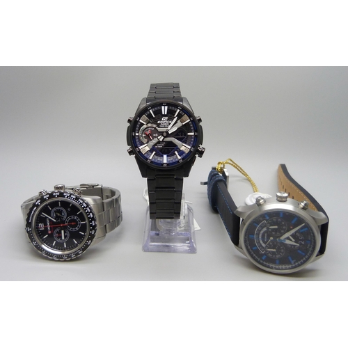 7172 - A Wenger wristwatch, an Edifice Casio and Scania