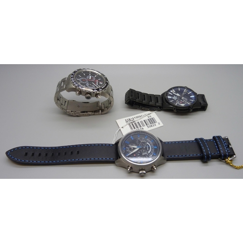 7172 - A Wenger wristwatch, an Edifice Casio and Scania