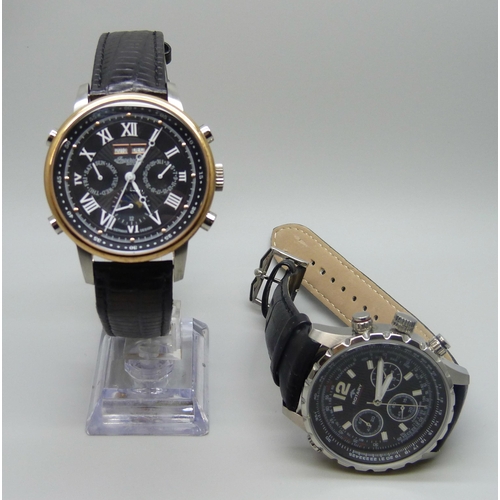 7174 - A Rotary Chronograph and an Ingersoll Moonphase wristwatch