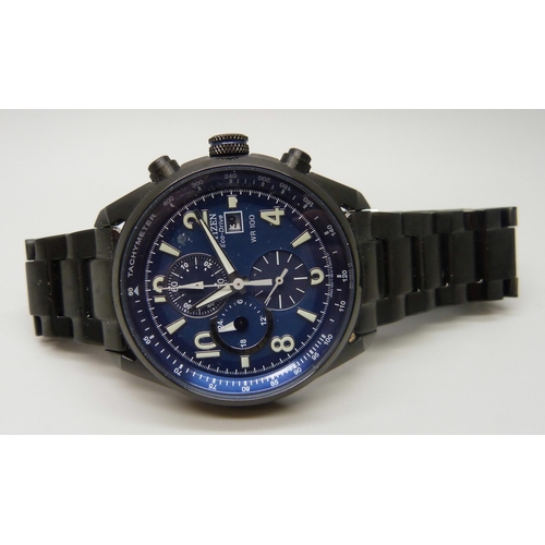 7177 - A Stauer chronograph wristwatch and a Citizen Eco-Drive wristwatch