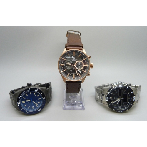 7178 - Three Accurist wristwatches including a chronograph