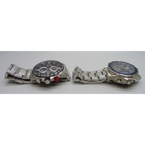 7179 - Three wristwatches including chronographs - two Accurist and a Sekonda