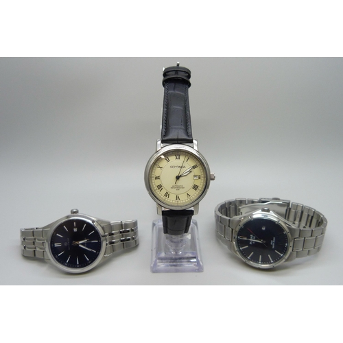 7180 - Three wristwatches - Sekonda, Accurist and Pulsar