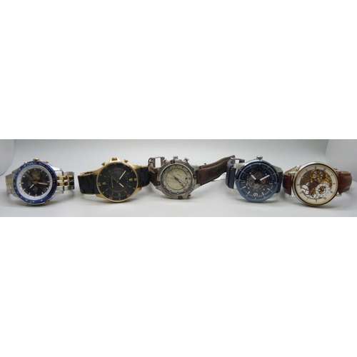 7189 - A collection of wristwatches including Michael Kors, Police, Accurist and Timex