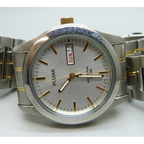 7190 - A collection of wristwatches including Pulsar, Police and Hilfiger