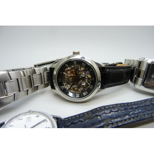 7194 - A collection of wristwatches including Armani Exchange, Timex, Police, Pulsar, etc.