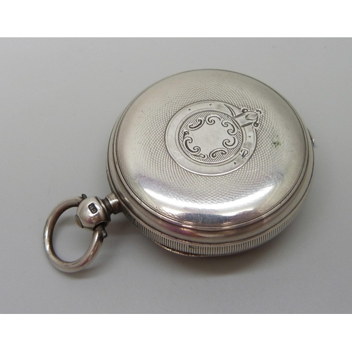 7204 - A silver cased pocket watch, J. G. Gilchrist, Haddington, hallmarked Chester 1900, inner case person... 