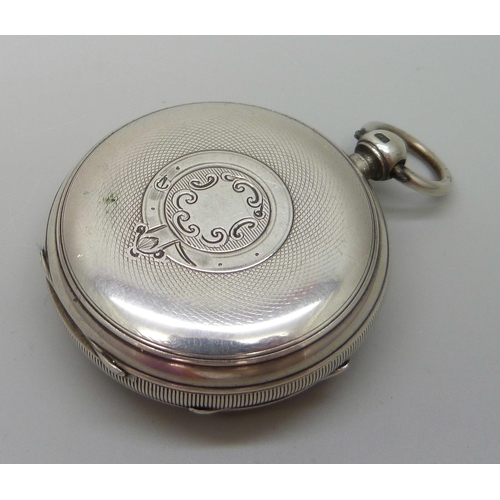 7204 - A silver cased pocket watch, J. G. Gilchrist, Haddington, hallmarked Chester 1900, inner case person... 