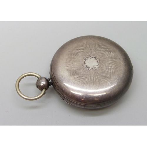 7207 - A silver cased pocket watch, London 1847, dial a/f