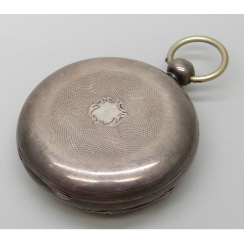 7207 - A silver cased pocket watch, London 1847, dial a/f