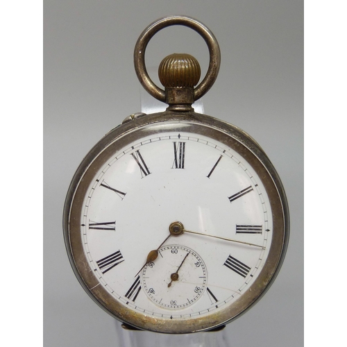 7208 - A .935 silver top-wind pocket watch