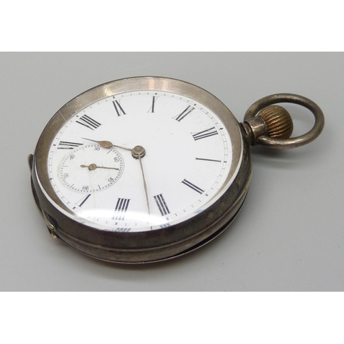 7208 - A .935 silver top-wind pocket watch