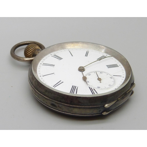 7208 - A .935 silver top-wind pocket watch