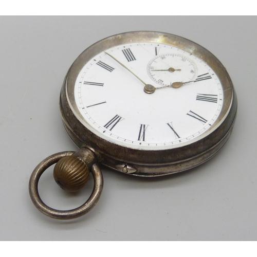 7208 - A .935 silver top-wind pocket watch