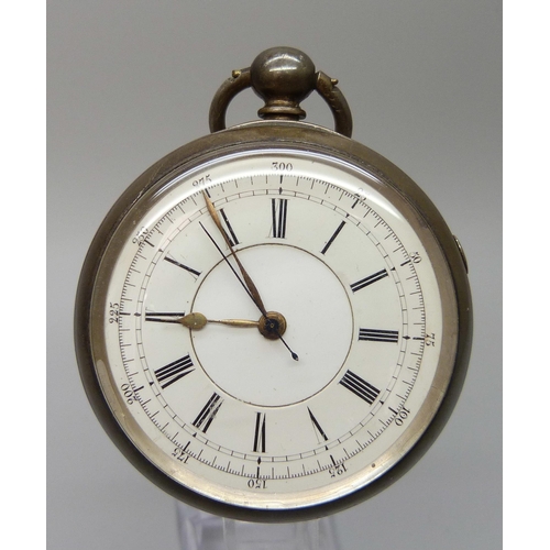 7211 - A .935 silver cased centre seconds pocket watch