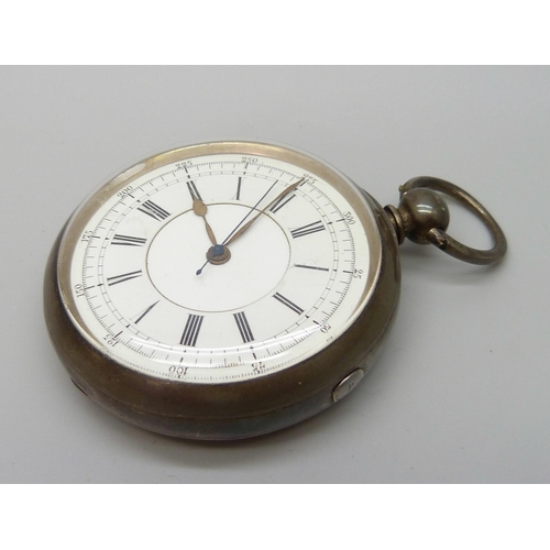 7211 - A .935 silver cased centre seconds pocket watch