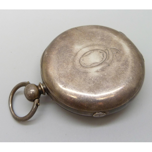 7211 - A .935 silver cased centre seconds pocket watch