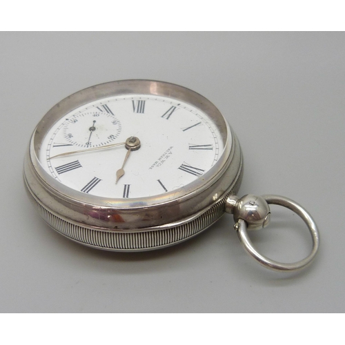 7212 - A silver cased A.W.W. Co. Waltham Mass. pocket watch Birmingham 1899, 8762695