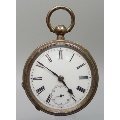 7213 - A .935 silver cased pocket watch, The Brunswick