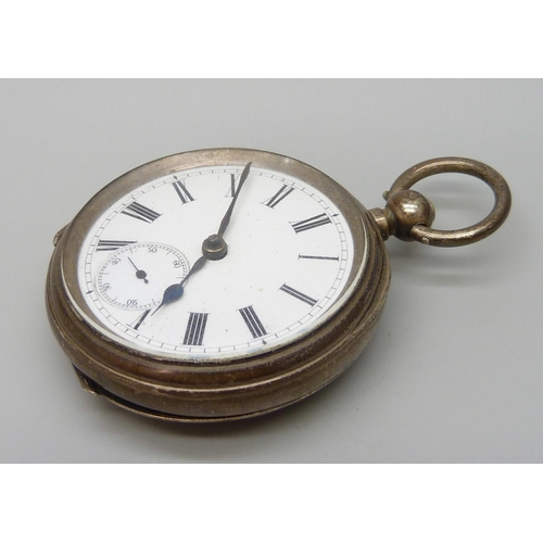 7213 - A .935 silver cased pocket watch, The Brunswick