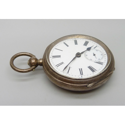 7213 - A .935 silver cased pocket watch, The Brunswick