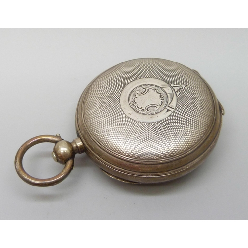 7213 - A .935 silver cased pocket watch, The Brunswick