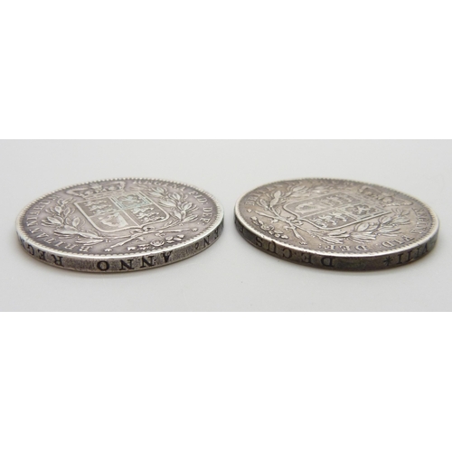 7245 - Two Victorian crowns - 1844 and 1845