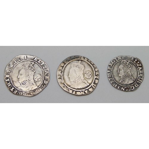 7255 - Three Elizabeth I silver coins