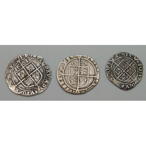 7255 - Three Elizabeth I silver coins