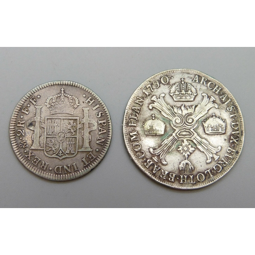 7266 - A Joseph II 1790 coin and a Carolus III 1782 coin