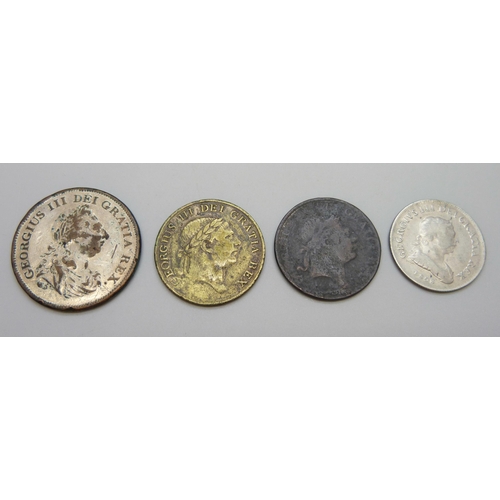 7270 - Four George III Bank Tokens