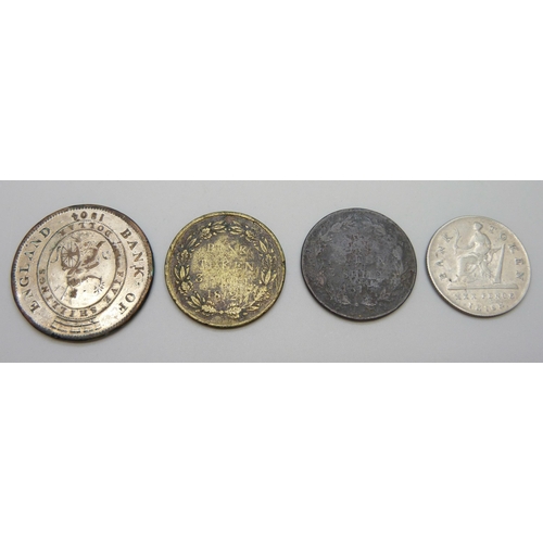 7270 - Four George III Bank Tokens