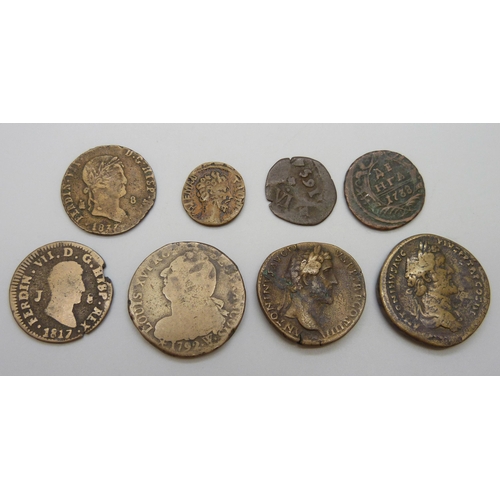 7287 - A collection of coins including Roman