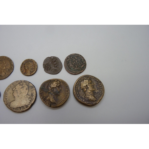 7287 - A collection of coins including Roman