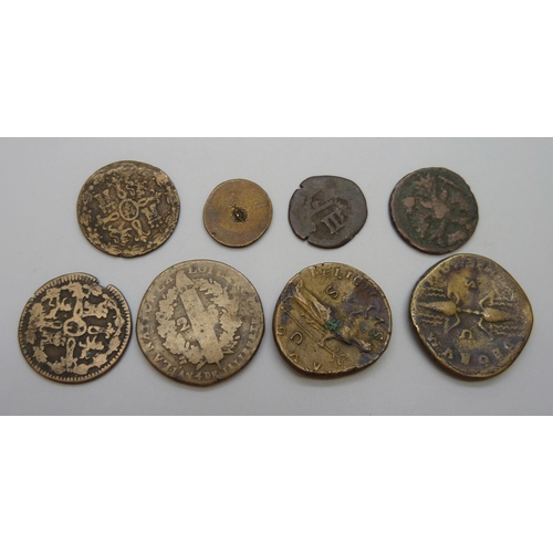 7287 - A collection of coins including Roman