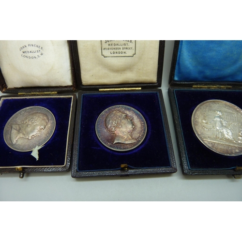 7303 - Four medallions; two late Victorian Royal Horticultural Society, Durham, Northumberland and Newcastl... 