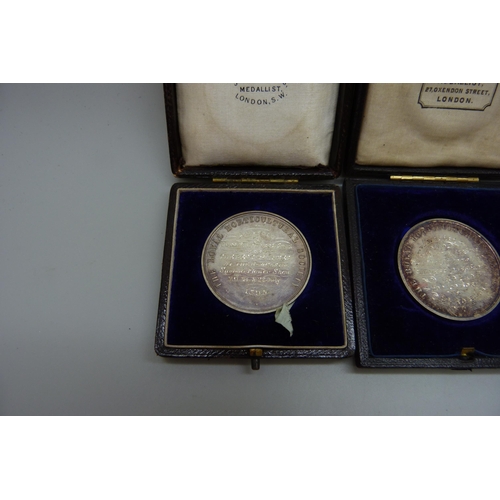 7303 - Four medallions; two late Victorian Royal Horticultural Society, Durham, Northumberland and Newcastl... 