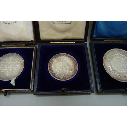 7303 - Four medallions; two late Victorian Royal Horticultural Society, Durham, Northumberland and Newcastl... 