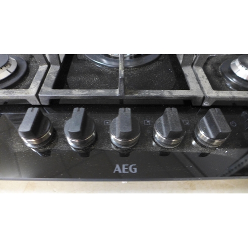 4017 - AEG 5 Burner Gas on Glass Hob- model no - HKB75450NB, Original RRP £474.17 inc Vat (464-102) *This l... 