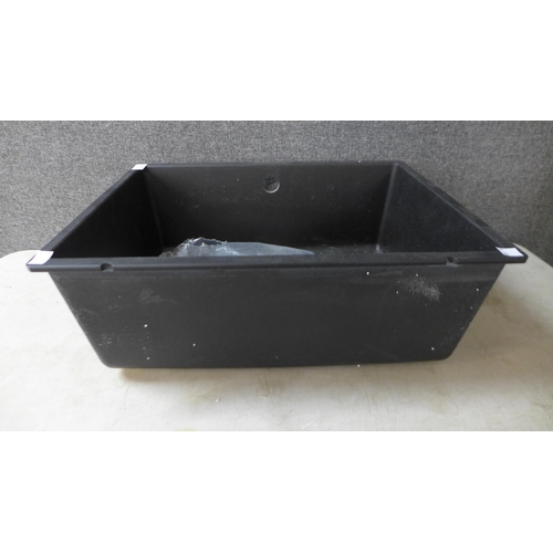 4018 - Minorca Composite 1.0 Bowl Black Sink With Drainage Pipes - model no - BL467778, Original RRP £257.5... 