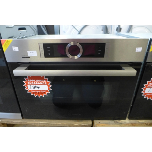 4082 - Bosch Serie 8 Compact Oven with Microwave With Home Connect- model no - CMG656BS6B, Original RRP £10... 