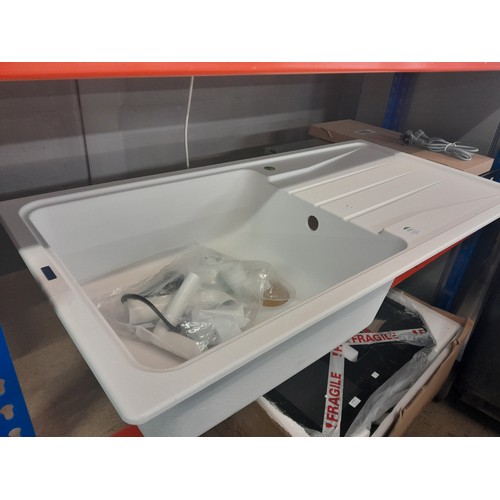 4041 - Blanco Rock White 1.0 Bowl sink With Drainer (460-157/902)    * This lot is subject to vat