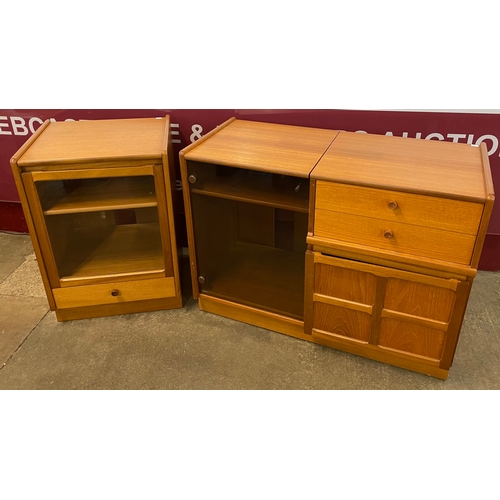 12 - Two Nathan Squares teak media cabinets