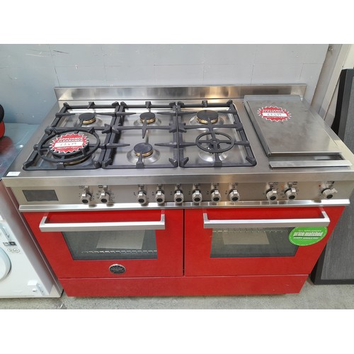 4112 - A Bertazzoni Italia Professional 120cm  6 burner gas range cooker with griddle and electric double o... 