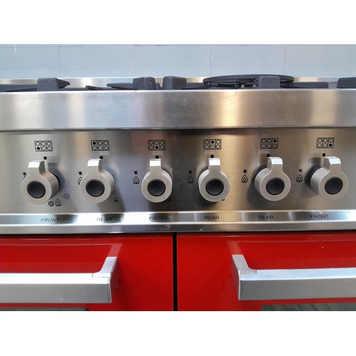 4112 - A Bertazzoni Italia Professional 120cm  6 burner gas range cooker with griddle and electric double o... 