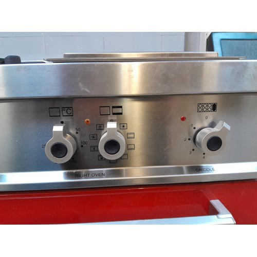 4112 - A Bertazzoni Italia Professional 120cm  6 burner gas range cooker with griddle and electric double o... 