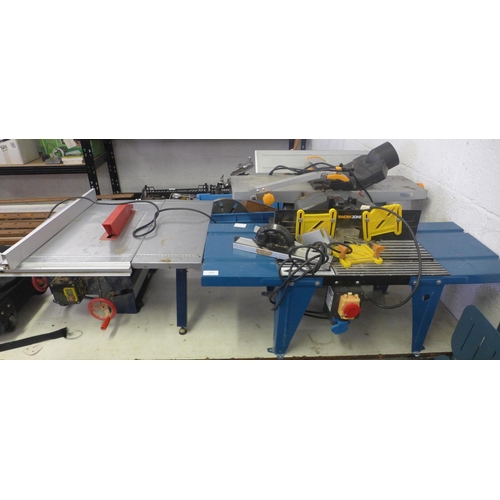 5001 - Three power tools - A Titan TTB579PLN 240v electric bench planer, A Workzone router table fitted wit... 