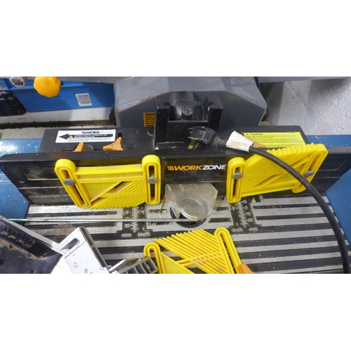 5001 - Three power tools - A Titan TTB579PLN 240v electric bench planer, A Workzone router table fitted wit... 